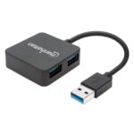 MANHATTAN 162296 Hub USB 3.0 de SuperVelocidad - hasta 5 Gbps, capacidad de carga hasta 0.9 A