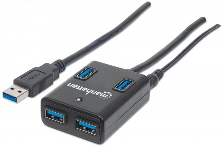 MANHATTAN 162302 Hub USB 3.0 de Supervelocidad incluyte fuente AC.
