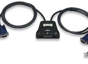 MANHATTAN 151245 Mini Switch KVM de 2 puertos - 2 puertos, USB, Con soporte de audio