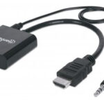 MANHATTAN 151559 Convertidor HDMI a VGA con audio - Completamente blindado para reducir fuentes de interferencia EMI y otras.