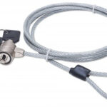 MANHATTAN 440271 Candado para Laptop con cerradura de llave - cable de acero y recubrimiento PVC transparente de 1.5mts de largo.