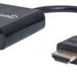 Convertidor HDMI a VGA MANHATTAN 151436 - 0, 22 m, HDMI, VGA, Macho/hembra, Negro