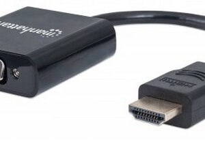 Convertidor HDMI a VGA MANHATTAN 151436 - 0, 22 m, HDMI, VGA, Macho/hembra, Negro