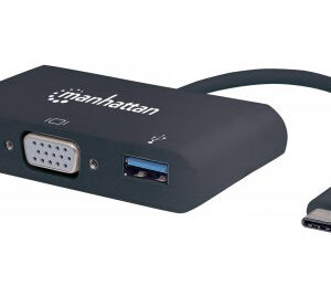 Convertidor USB C a VGA MANHATTAN 152044 - USB C, VGA, Negro
