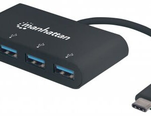 MANHATTAN 162746 Hub USB-C 3.2 Gen 1 USB-C macho a cuatro USB-A hembra - USB SuperSpeed a 5 Gbps