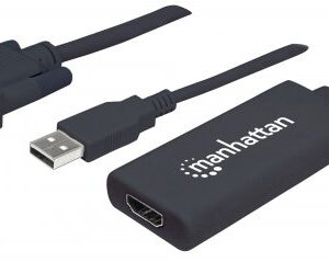 MANHATTAN 152426 Convertidor de VGA y USB a HDMI - Convierte video análogo VGA y audio USB a una señal digital HDMI