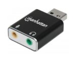 MANHATTAN 152754 Adaptador USB-A a Puertos de 3.5 mm para Entrada de Micrófono y Salida de Audio - Soporta sonido estereo 2.1