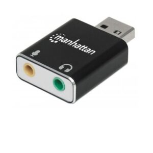 MANHATTAN 152754 Adaptador USB-A a Puertos de 3.5 mm para Entrada de Micrófono y Salida de Audio - Soporta sonido estereo 2.1