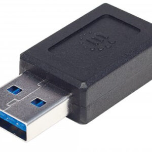 MANHATTAN 354714 Adaptador de USB-A a USB-C con Súper Velocidad 10 Gbps - Negro.