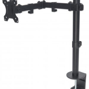 MANHATTAN 461542 Soporte de escritorio para monitor soporta monitores de 13 a 32 pulgadas - hasta 8 kg, movimiento de brazos de doble articulación, negro
