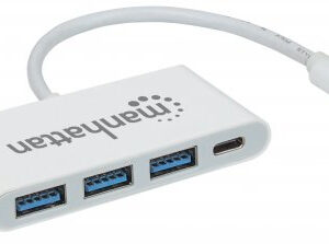MANHATTAN 163552 HUB USB-C de 3 puertos USBA 3.2 Gen 1 con Power Delivery