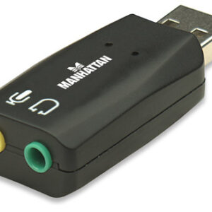 MANHATTAN 150859 Adaptador de Audio 3-D USB de Alta Velocidad; Mejoran el acceso y la calidad del audio.