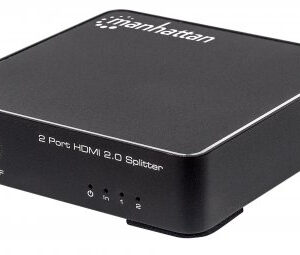 207591 Splitter HDMI 4K MANHATTAN De 2 puertos - Negro, HDMI, HDMI, HDMI, Hembra/hembra