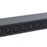Barra Multicontactos INTELLINET 8 salidas para montaje en rack de 19" - Metal, Negro, Metal