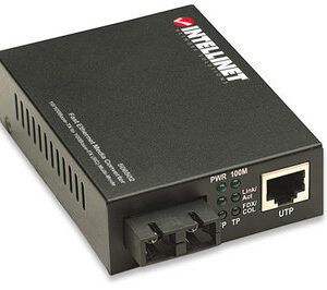 Convertidor de Medios INTELLINET Fast Ethernet - Alámbrico, 2000 m, LAN/Enlace/Poder/Estado