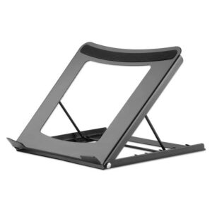 MANHATTAN 462129 Soporte ajustable para laptops y tabletas para dispositivos de 10 pulgadas a 15.6 pulgadas y hasta 5 kg - plegable en cinco posiciones, negro