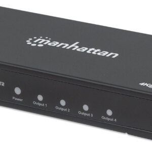 MANHATTAN 207805 Video Splitter HDMI 4K de 4 puertos - Replica una señal de audio/video digital de ultra alta definición (UHD), para hasta cuatro pantallas.