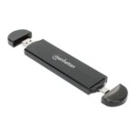 MANHATTAN 130639 Gabinete USB a SDD M.2 NVMe y SATA - Conector USB-C y USB-A integrado para una conexión de host versátil.
