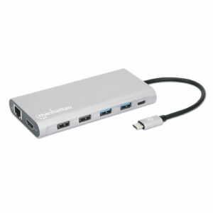 MANHATTAN 130660 Docking Station USB-C para Triple Monitor. Soporta hasta 100w.
