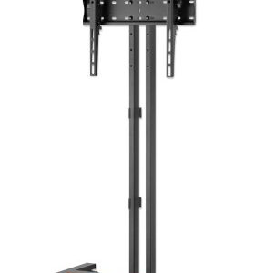 MANHATTAN 462068 Soporte compacto para TV con ruedas: Soporta un televisor de 34 pulgadas a 55 pulgadas de hasta 35 kg - +/-10° de inclinación, diseño que ahorra espa