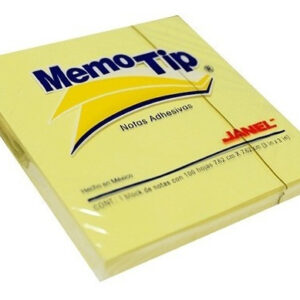 Block JANEL 1173 Notas Adhesivas Memotip 3x3 Amarillo 100 H