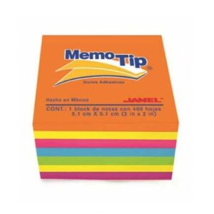 JANEL Nota Adhesiva Memo Tip 6590202297 - 400 Hojas, Neon, 2x2 Inches