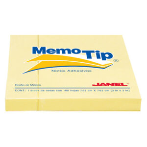 Notas Adhesivas JANEL Memo Tip 3x3 Amarillas 100 Hojas Paquete C/6 6560303704