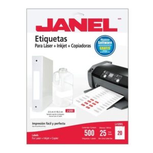 Etiquetas Adhesivas JANEL 109 Láser 25x102 100 Hojas C/2000 Código: 1095261101