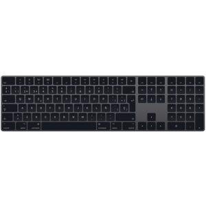 Teclado APPLE MRMH2E/A - USB + Bluetooth, QWERTY, Negro, Gris, PC/server