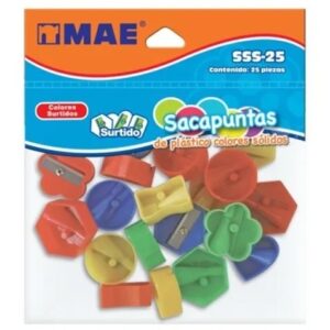 Sacapuntas Plástico MAE Figuras Surtidas C/25 Piezas SSS-25