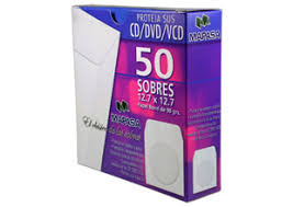 Sobre para CD HA0126 MAPASA. Caja con 50 piezas. 2.7x12.7cm. Color Blanco.