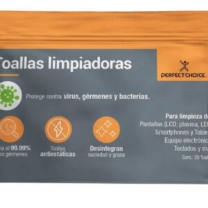PC-030270 Toallas limpiadoras PERFECT CHOICE - Paños húmedos, LCD/TFT/Plasma