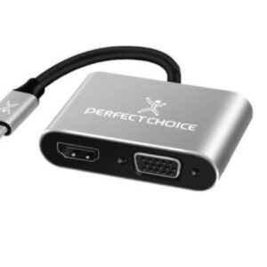 PC-101284 Adaptador USB Tipo C Cable HDMI1 + VGA 4K 60HZ Plug Play | PERFECT CHOICE