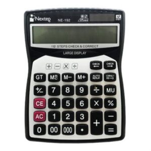 Calculadora Nextep NE-192 12 Dígitos Pantalla Grande Escritorio cubierta Metálica Batería AA 31 teclas
