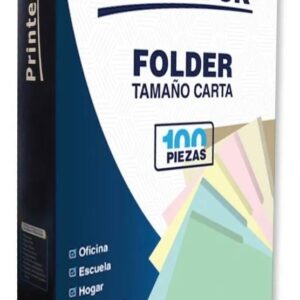 Nextep Folder Printeck carta color crema C/100 8-040-1 Dimensiones 29.3 cm de Largo x24 cm de Ancho 4.5 de grosor Capacidad para 50 hojas