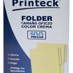 Nextep Folder Printeck Oficio color crema C/100 8-041-1 Dimensiones 24.2 cm de largo y 36.2 cm de ancho 4.5 de lomo capacidad de 50 hojas