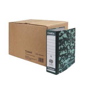 Nextep Registrador Carta Printeck verde pieza 24-001A-1 material Cartón medidas 27.5 x30 cm extendido 63x30 2 arillos capacidad 700 hojas