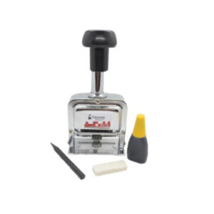 Foliador Nextep NE-168 Acero 8 Dígitos Mango de Plástico cuerpo de Metal Mecanismo suave Contiene tinta