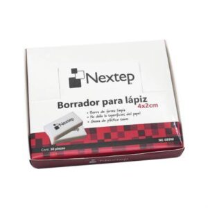Borrador Nextep para Lápiz NE-089M 4x2cm con 30 piezas caja exhibidora.