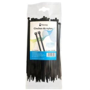 Cincho de Nylon Nextep NE-639N Sujeta Cables color Negro Dimensiones: 15 cm x 2.5 bolsa c/100