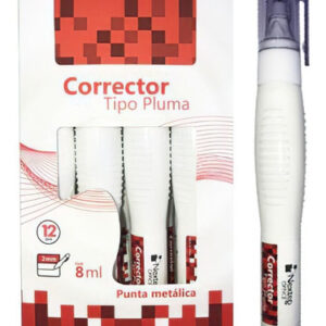 Corrector Nextep NE068 Tipo Pluma 8ml Punta Metálica c/12 Piezas