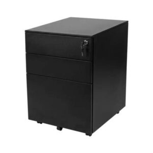 Archivero Metálico Nextep NE-644TN con 3Cajones Ajustables Carta/Oficio con cerradura 2 llaves color negro mate soporta hasta 50 kg en cada cajón dimensio