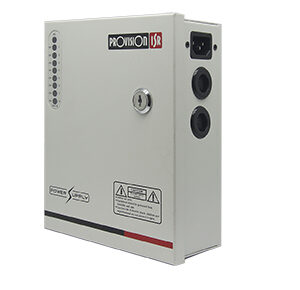PROVISION-ISR PR-5A8CH-B Gabinete Fuente de Poder - 8 Canales, 12V/5A, soporta batería de gel para respaldo de corriente
