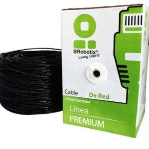 Bobina UTP - CAT5e, 100 m, Exterior Doble Forro, Negro, CCA, BROBOTIX 055100