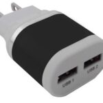 Cargador BROBOTIX 2 Puertos USB 161264N - Negro, USB