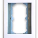 Tapa - faceplate de 2 paneles para jack - ensamble fácil y seguro a presión, línea elite, metálico, blanco, BROBOTIX 938283