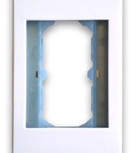Tapa - faceplate de 2 paneles para jack - ensamble fácil y seguro a presión, línea elite, metálico, blanco, BROBOTIX 938283