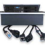 Caja de Mesa - RJ45 Cat 5e, HDMI, SVGA, USB V2.0, 3.5 mm, Nema 5-15R, Plata, BROBOTIX 005514