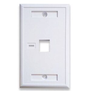 Tapa - faceplate de 1 panel para jack - universal, standard, blanco, BROBOTIX 251701