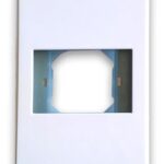 Tapa - faceplate de 1 panel para jack - ensamble fácil y seguro a presión, línea elite, metálico, blanco, BROBOTIX 938276